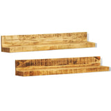 NNEVL Solid Wood Wall Mounted Display Shelf 2 pcs