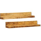NNEVL Solid Wood Wall Mounted Display Shelf 2 pcs