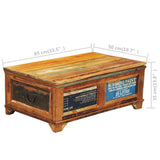 NNEVL Coffee Table with Storage Vintage Reclaimed Wood