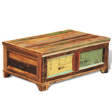 NNEVL Coffee Table with Storage Vintage Reclaimed Wood
