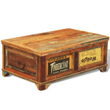 NNEVL Coffee Table with Storage Vintage Reclaimed Wood