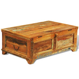 NNEVL Coffee Table with Storage Vintage Reclaimed Wood