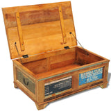 NNEVL Coffee Table with Storage Vintage Reclaimed Wood