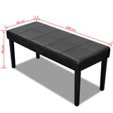 NNEVL Black High Quality Artificial Leather Bench
