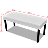 NNEVL White High Quality Artificial Leather Bench