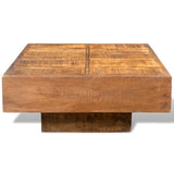 NNEVL Coffee Table Brown Square Solid Mango Wood