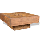 NNEVL Coffee Table Brown Square Solid Mango Wood