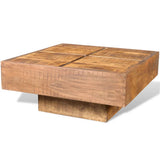 NNEVL Coffee Table Brown Square Solid Mango Wood