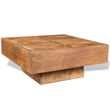 NNEVL Coffee Table Brown Square Solid Mango Wood