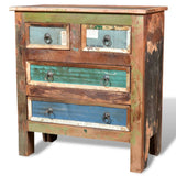 NNEVL Reclaimed Cabinet Solid Wood with 4 Drawers