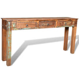 NNEVL Console Table with 3 Drawers Reclaimed Wood