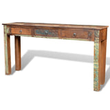 NNEVL Console Table with 3 Drawers Reclaimed Wood