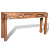 NNEVL Console Table with 3 Drawers Reclaimed Wood
