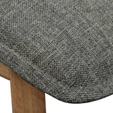 NNEVL Dining Chairs 4 pcs Light Grey Fabric and Solid Oak Wood