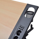 NNEVL Two Drawers Tiltable Tabletop Drawing Table with Stool
