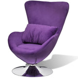 NNEVL Swivel Egg Chair with Cushion Small Purple Velvet