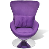NNEVL Swivel Egg Chair with Cushion Small Purple Velvet