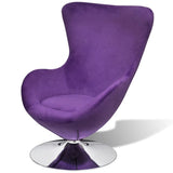 NNEVL Swivel Egg Chair with Cushion Small Purple Velvet