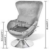 NNEVL Armchair with Egg Shape Silver