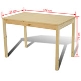 NNEVL Wooden Dining Table with 4 Chairs Natural