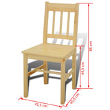 NNEVL Wooden Dining Table with 4 Chairs Natural