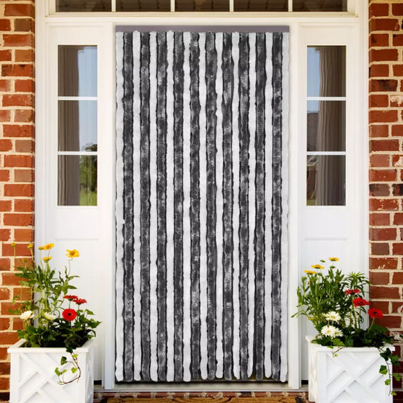 NNEVL Insect Curtain Grey and White 90x220 cm Chenille