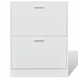 NNEVL Shoe Cabinet with 2 Compartments Wooden White