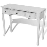 NNEVL Dressing Console Table with Three Drawers White
