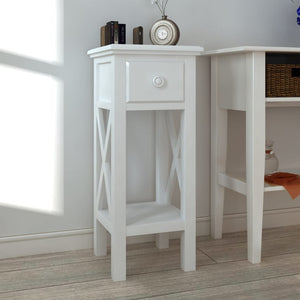 NNEVL Side Table with Drawer White