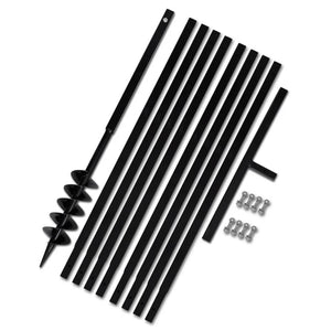 NNEVL Ground Drill with Handle 100 mm with Extension Tube 9 m Steel