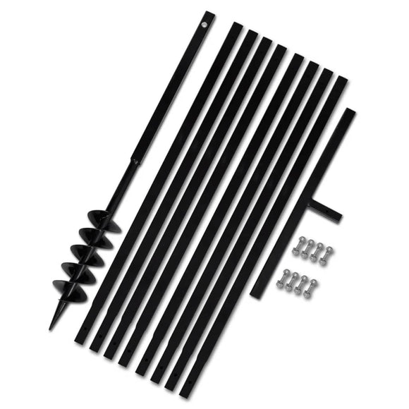 NNEVL Ground Drill with Handle 100 mm with Extension Tube 9 m Steel