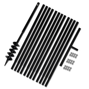 NNEVL Ground Drill with Handle 100 mm with Extension Tube 13 m Steel