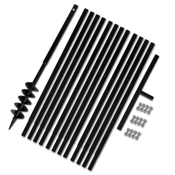 NNEVL Ground Drill with Handle 100 mm with Extension Tube 13 m Steel