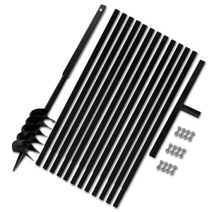 NNEVL Ground Drill with Handle 120 mm with Extension Tube 13 m Steel