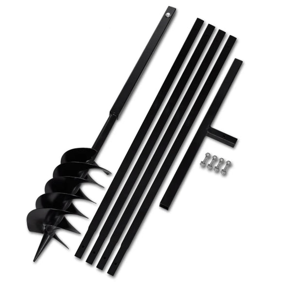 NNEVL Ground Drill with Handle 150 mm with Extension Tube 5 m Steel
