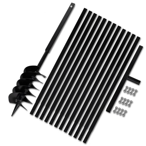 NNEVL Ground Drill with Handle 150 mm with Extension Tube 13 m Steel
