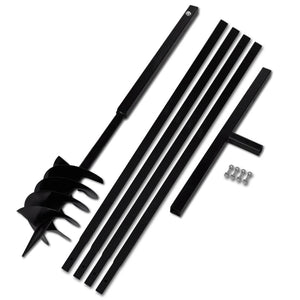 NNEVL Ground Drill with Handle 180 mm with Extension Tube 5 m Steel