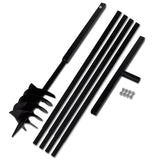NNEVL Ground Drill with Handle 180 mm with Extension Tube 5 m Steel