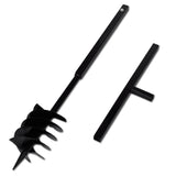 NNEVL Ground Drill with Handle 180 mm with Extension Tube 5 m Steel