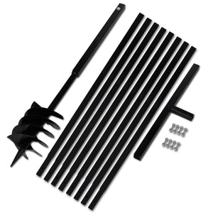 NNEVL Ground Drill with Handle 180 mm with Extension Tube 9 m Steel