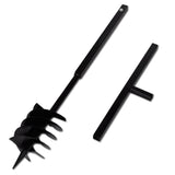 NNEVL Ground Drill with Handle 180 mm with Extension Tube 9 m Steel