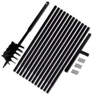 NNEVL Ground Drill with Handle 180 mm with Extension Tube 13 m Steel
