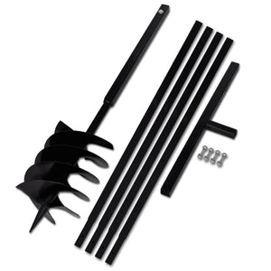 NNEVL Ground Drill with Handle 200 mm with Extension Tube 5 m Steel