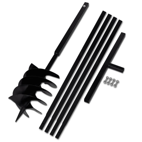 NNEVL Ground Drill with Handle 200 mm with Extension Tube 5 m Steel
