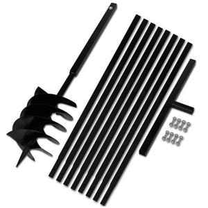 NNEVL Ground Drill with Handle 200 mm with Extension Tube 9 m Steel