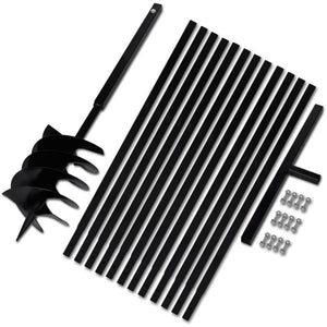 NNEVL Ground Drill with Handle 200 mm with Extension Tube 13 m Steel