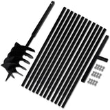 NNEVL Ground Drill with Handle 200 mm with Extension Tube 13 m Steel