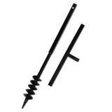 NNEVL Ground Drill with Handle 80 mm with Extension Tube 9 m Steel