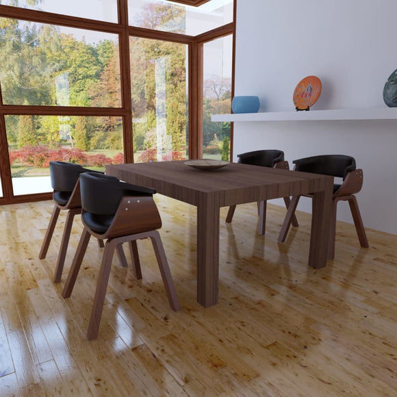NNEVL Dining Chairs 4 pcs Bent Wood and Faux Leather