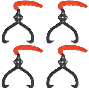 NNEVL 4 pcs Log Tongs with PVC Handle
